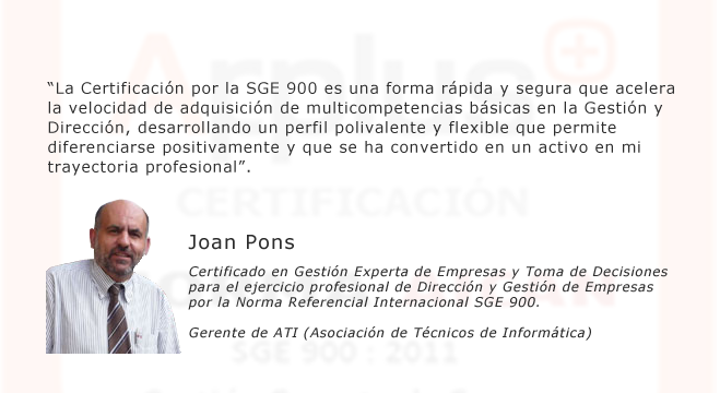 Testimonio SGE 900 – Joan Pons